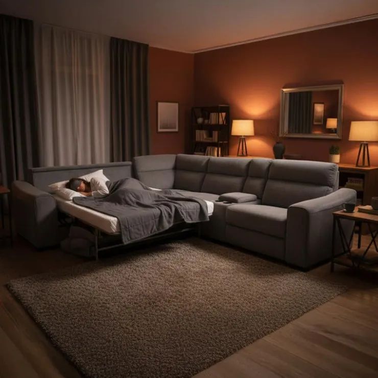 Power Reclining Sleeper Sectional with Console - 6 pcs Grey Best