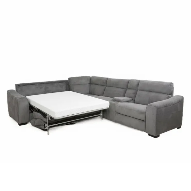 Power Reclining Sleeper Sectional with Console - 6 pcs Grey Best