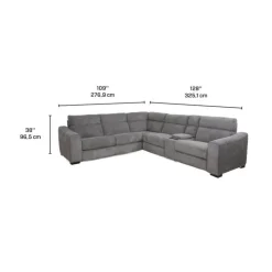 Power Reclining Sleeper Sectional with Console - 6 pcs Grey Best