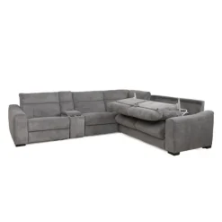 Power Reclining Sleeper Sectional with Console - 6 pcs Grey Clearance