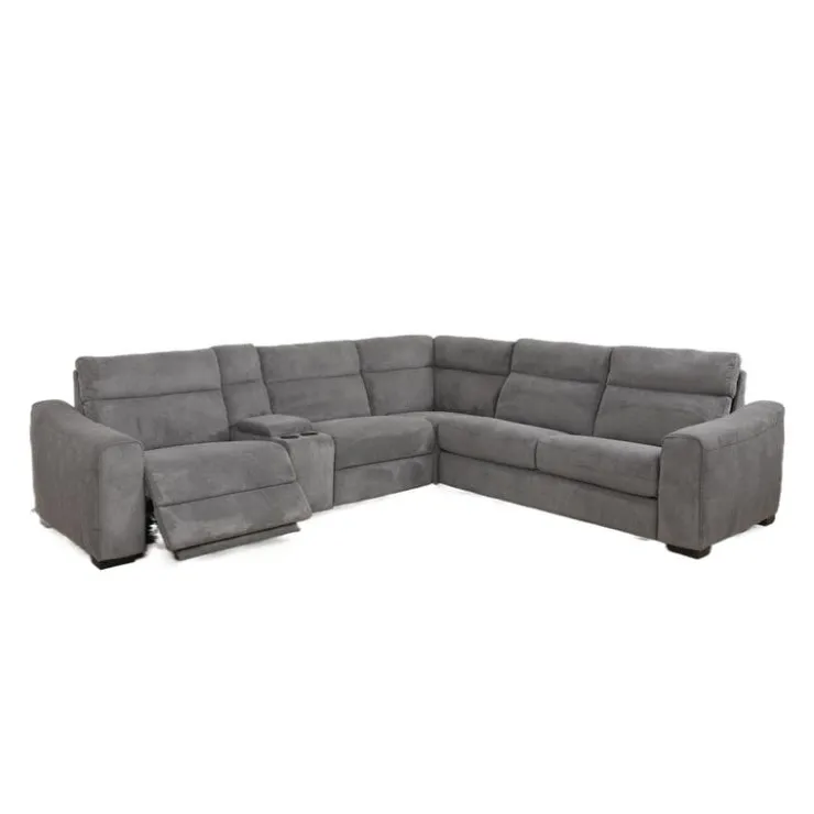 Power Reclining Sleeper Sectional with Console - 6 pcs Grey Clearance