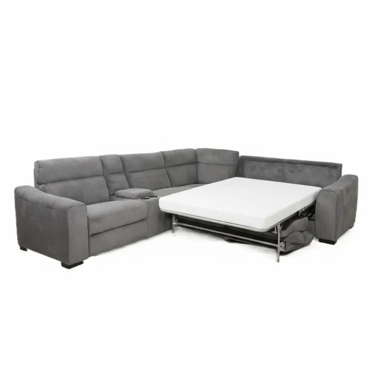 Power Reclining Sleeper Sectional with Console - 6 pcs Grey Clearance