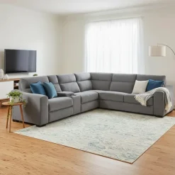 Power Reclining Sleeper Sectional with Console - 6 pcs Grey Clearance