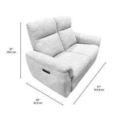 Power Reclining Loveseat Beige Outlet