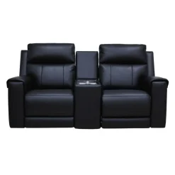 Power Reclining Loveseat with Massage, Heat, Console, and Built-In Sound System Black Online