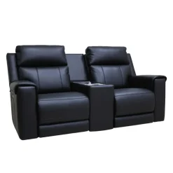 Power Reclining Loveseat with Massage, Heat, Console, and Built-In Sound System Black Online