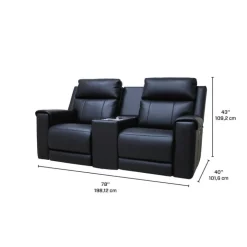 Power Reclining Loveseat with Massage, Heat, Console, and Built-In Sound System Black Online