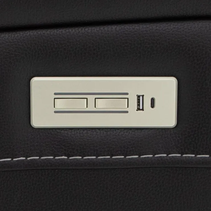 Power Reclining Loveseat with Adjustable Headrests, Console and Immersive Sound System Black
