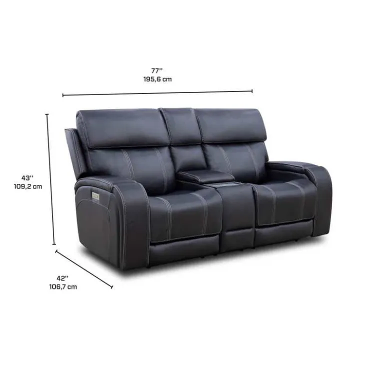 Power Reclining Loveseat with Adjustable Headrests Black Discount