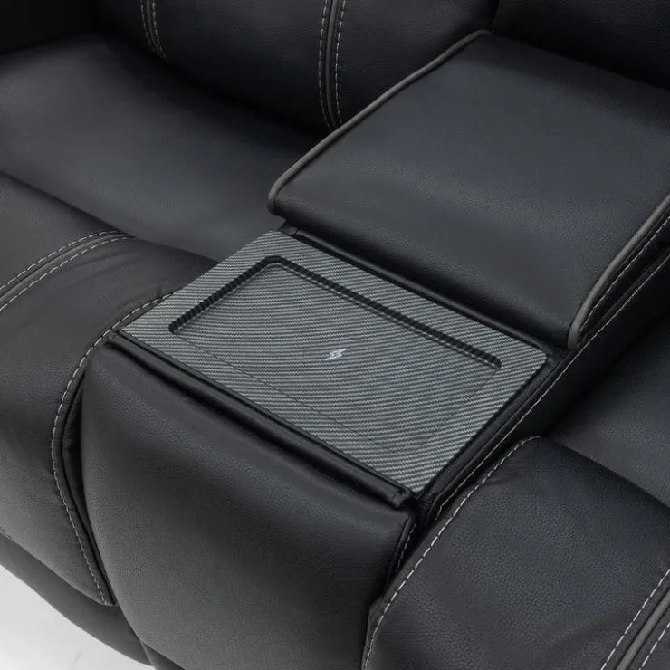 Power Reclining Loveseat with Adjustable Headrests Black Discount