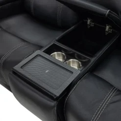 Power Reclining Loveseat with Adjustable Headrests Black Discount