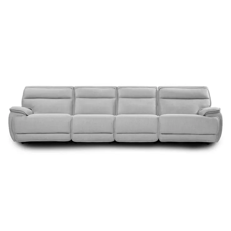 Power Reclining Modular Sofa, Adjustable Headrests and 2 Fold-Down Backrest Seats - 4 pcs Grey Hot