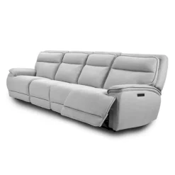 Power Reclining Modular Sofa, Adjustable Headrests and 2 Fold-Down Backrest Seats - 4 pcs Grey Hot
