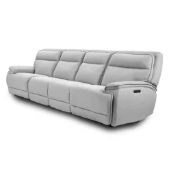 Power Reclining Modular Sofa, Adjustable Headrests and 2 Fold-Down Backrest Seats - 4 pcs Grey Hot