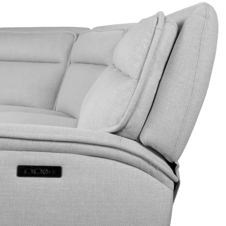 Power Reclining Modular Sectional, Adjustable Headrests and Fold-Down Backrest Seat - 5 pcs Grey Online