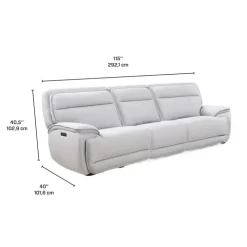 Power Reclining Modular Sofa with Adjustable Headrests and Fold-Down Backrest Seat - 3 pcs Pale Grey Best