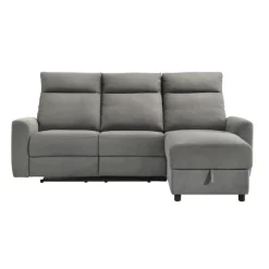 Power Reclining Sectional and Right-Side Chaise with Storage Grey Hot