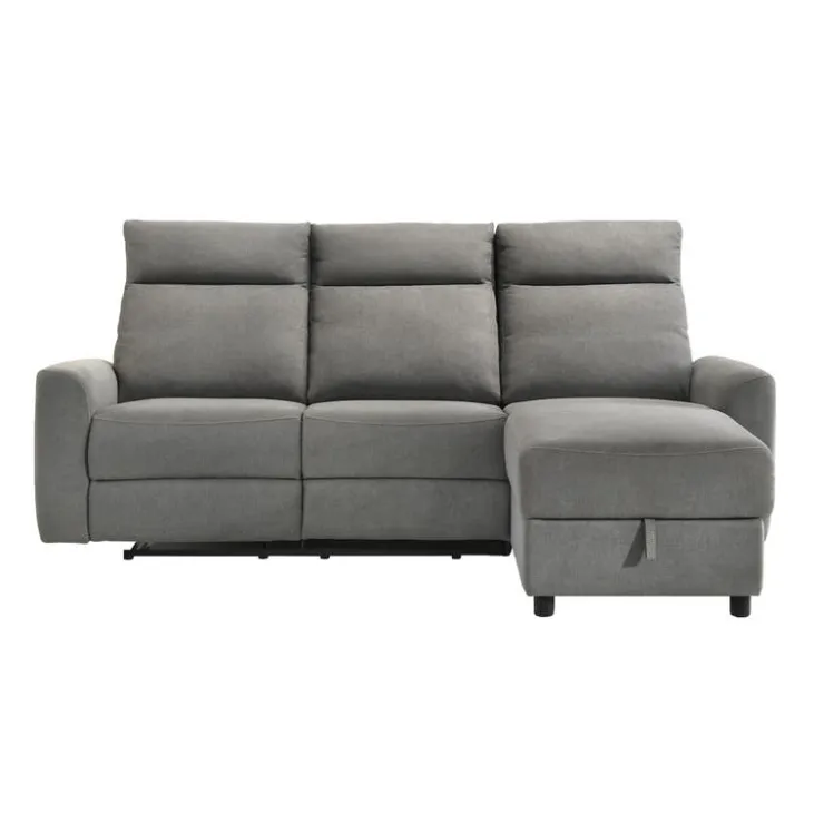 Power Reclining Sectional and Right-Side Chaise with Storage Grey Hot