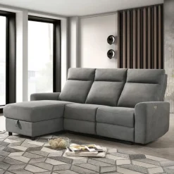 Power Reclining Sectional and Left-Side Chaise with Storage Grey Sale