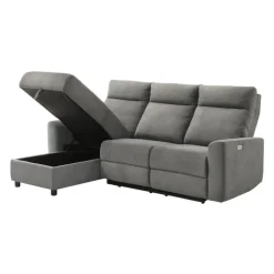 Power Reclining Sectional and Left-Side Chaise with Storage Grey Sale