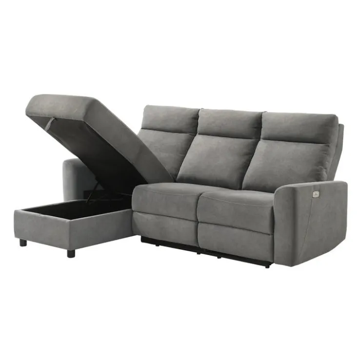 Power Reclining Sectional and Left-Side Chaise with Storage Grey Sale