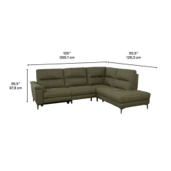 Power Reclining Sectional with Adjustable Headrest Green Outlet