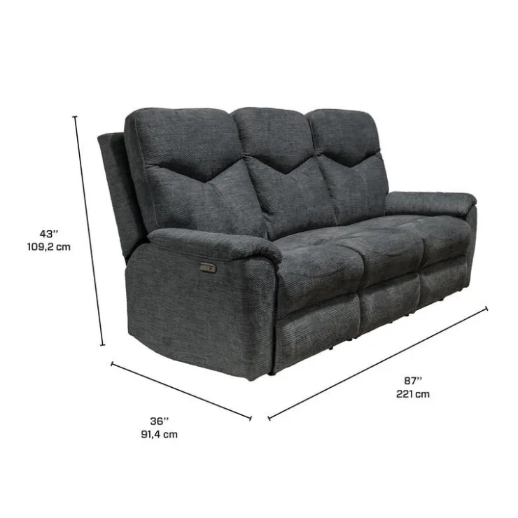 MINHAS Power Reclining Sofa - Grey