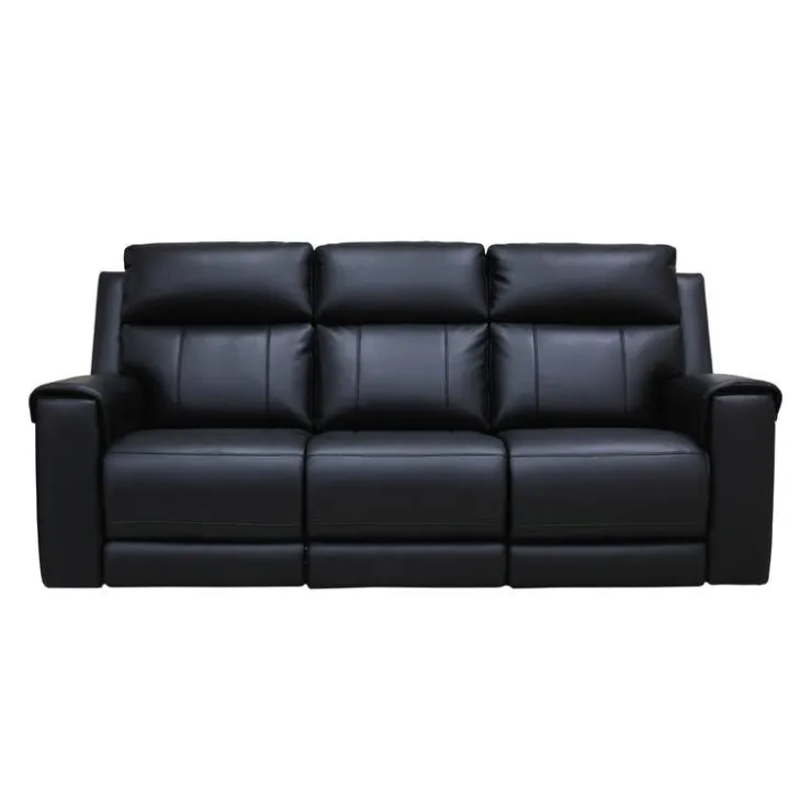 Power Reclining Sofa with Massage, Heat, and Fold-Down Backrest with Built-In Sound System Black Clearance