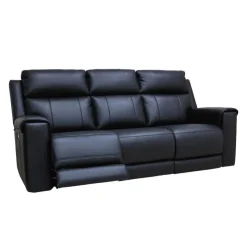 Power Reclining Sofa with Massage, Heat, and Fold-Down Backrest with Built-In Sound System Black Clearance