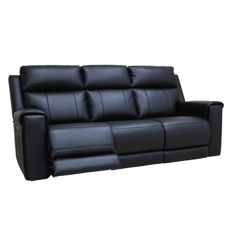 Power Reclining Sofa with Massage, Heat, and Fold-Down Backrest with Built-In Sound System Black Clearance