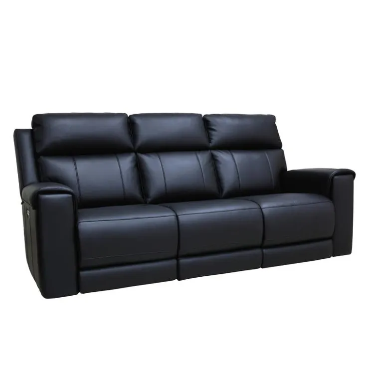 Power Reclining Sofa with Massage, Heat, and Fold-Down Backrest with Built-In Sound System Black Clearance