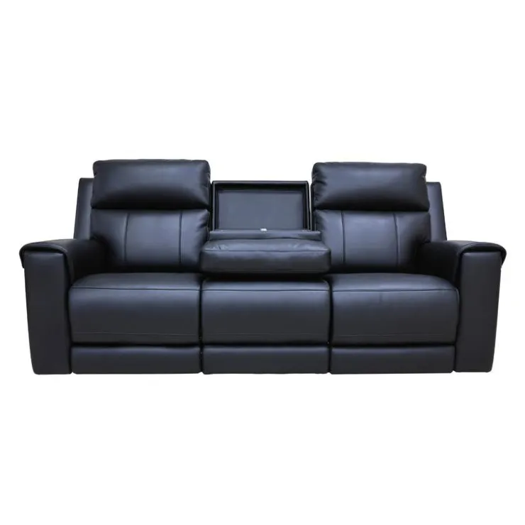 Power Reclining Sofa with Massage, Heat, and Fold-Down Backrest with Built-In Sound System Black Clearance