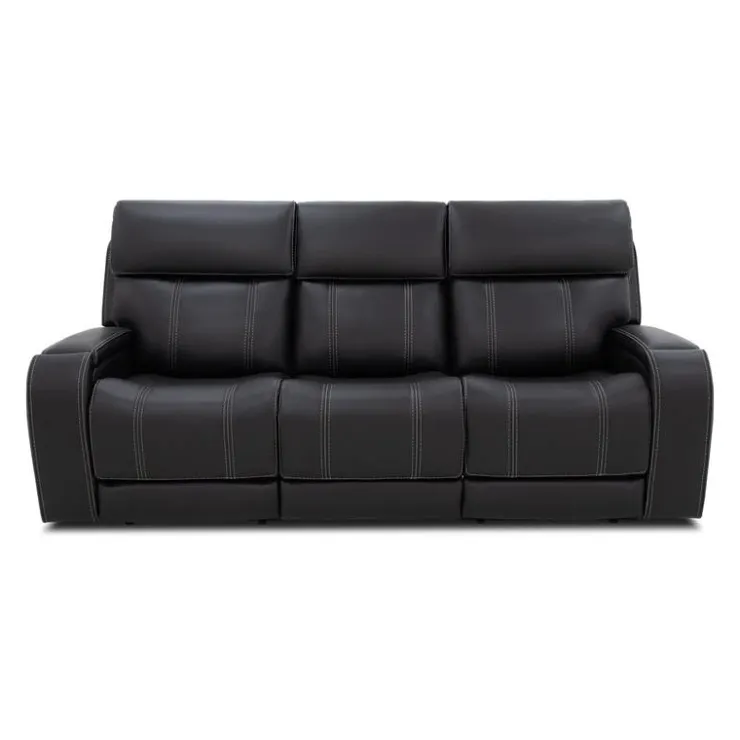 Power Reclining Sofa with Adjustable Headrests, Fold-Down Seat and Immersive Sound System Black Online