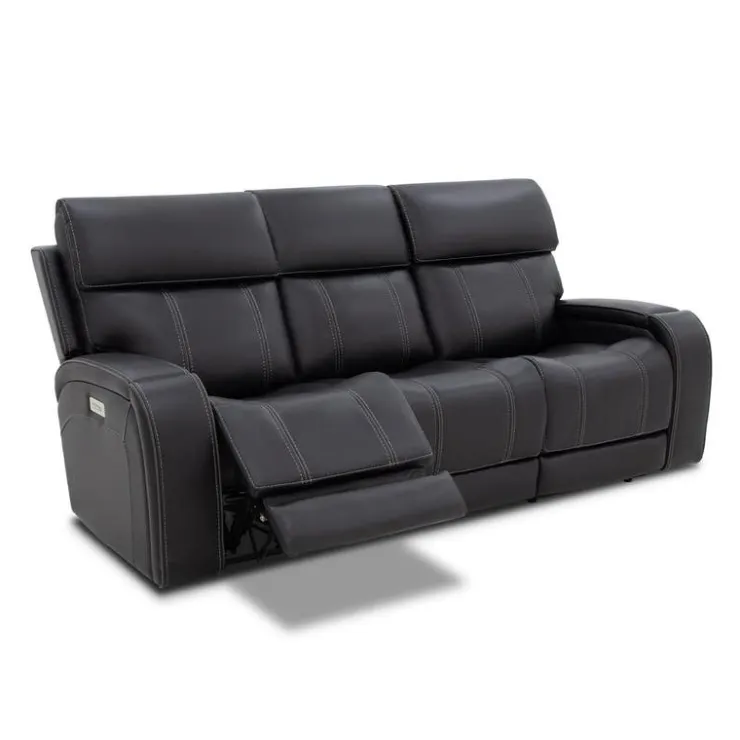 Power Reclining Sofa with Adjustable Headrests, Fold-Down Seat and Immersive Sound System Black Online
