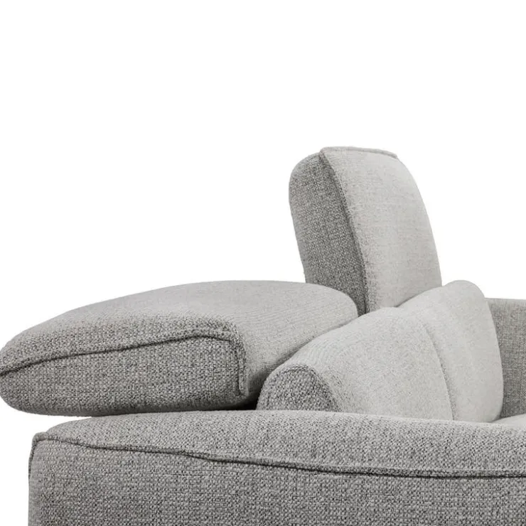 HTL Power Reclining Sofa with Adjustable Headrests - Fabric Beige Clearance