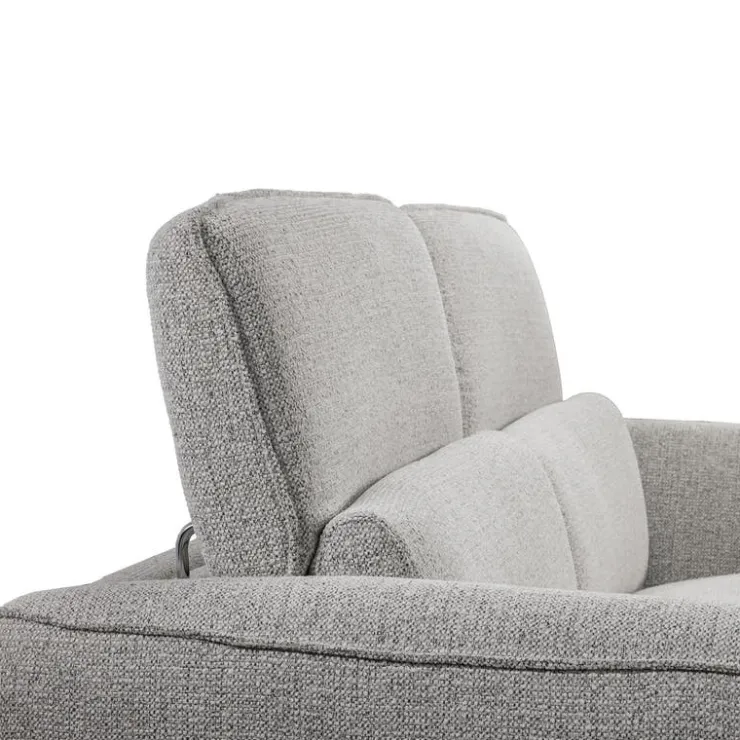 HTL Power Reclining Sofa with Adjustable Headrests - Fabric Beige Clearance