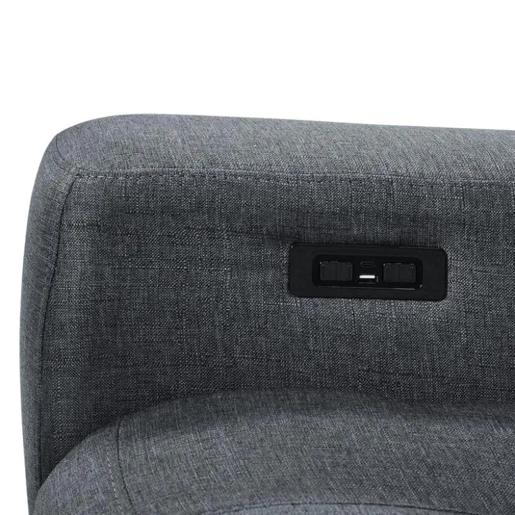 Power Rocker Swivel Recliner with Adjustable Headrest Grey Online