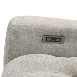 Power Rocker Swivel Recliner with Adjustable Headrest Light Grey