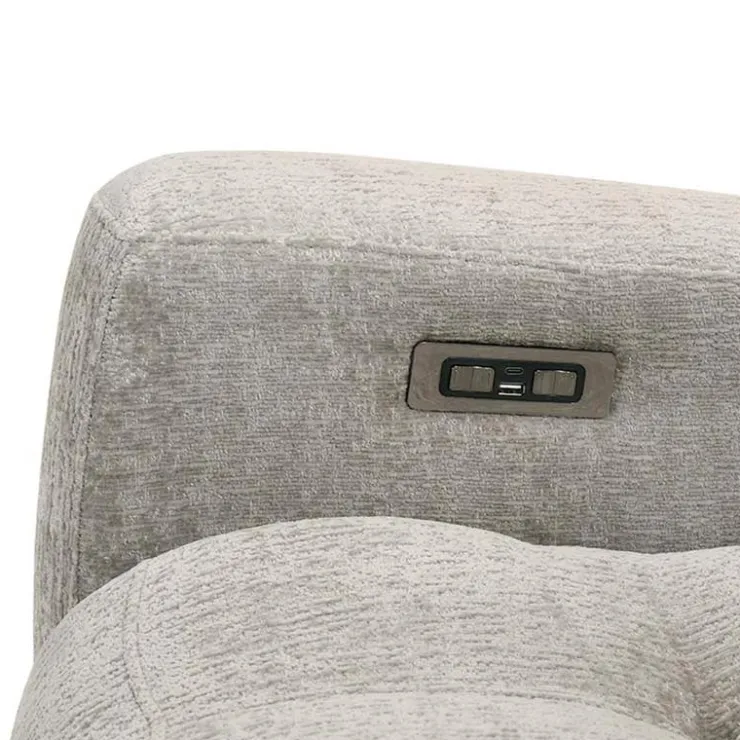 Power Rocker Swivel Recliner with Adjustable Headrest Light Grey