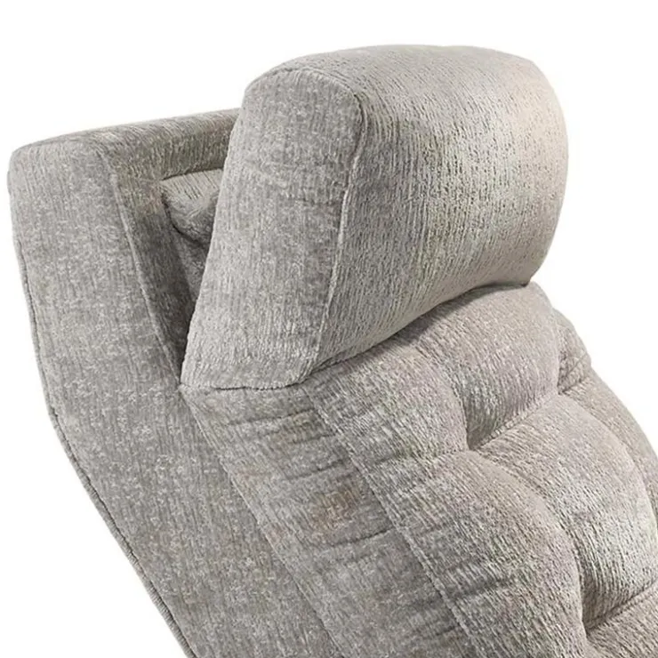 Power Rocker Swivel Recliner with Adjustable Headrest Light Grey