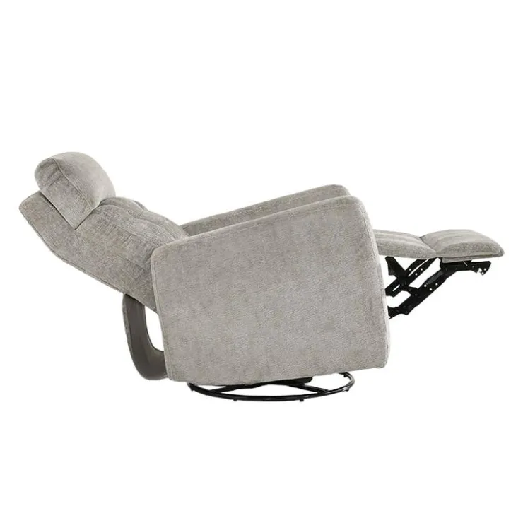 Power Rocker Swivel Recliner with Adjustable Headrest Light Grey