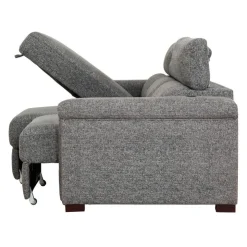 Power Sectional Bed with Sliding Seats and Storage Chaise Grey Clearance