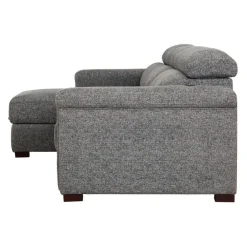 Power Sectional Bed with Sliding Seats and Storage Chaise Grey Clearance