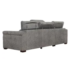Power Sectional Bed with Sliding Seats and Storage Chaise Grey Clearance
