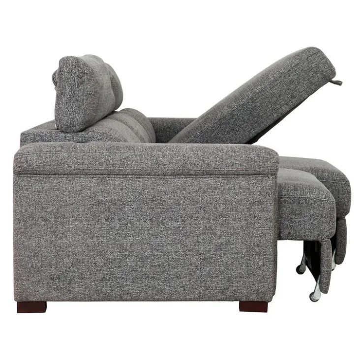 Power Sectional Bed with Sliding Seats and Storage Chaise Grey Sale