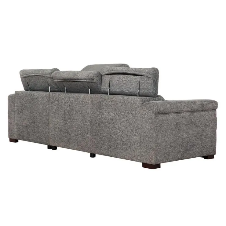 Power Sectional Bed with Sliding Seats and Storage Chaise Grey Sale