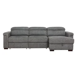 Power Sectional Bed with Sliding Seats and Storage Chaise Grey Sale