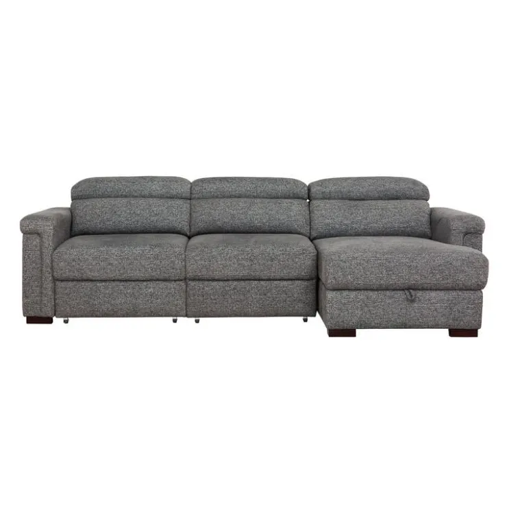 Power Sectional Bed with Sliding Seats and Storage Chaise Grey Sale