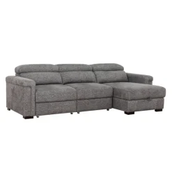 Power Sectional Bed with Sliding Seats and Storage Chaise Grey Sale