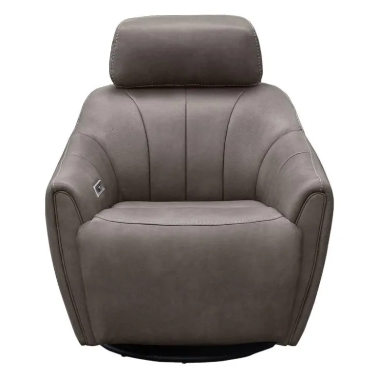 Power Swivel Recliner with Built-In Audio System - Grey Hot